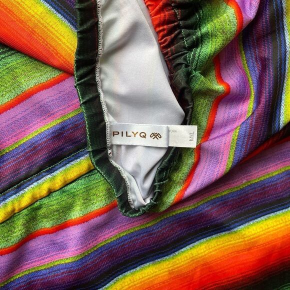 M/L Pilyq Maya Laguna Romper Swimwear Beachwear Vacation Cruise Zarape Color - Picture 5 of 10